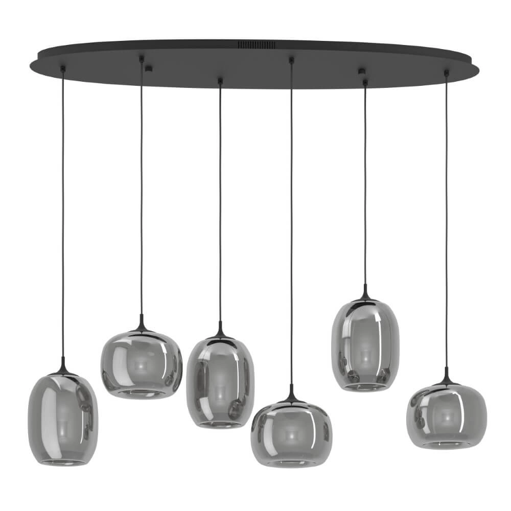 Zwarte hanglamp Larva met smoke glas Zwarte hanglamp Larva met smoke glas