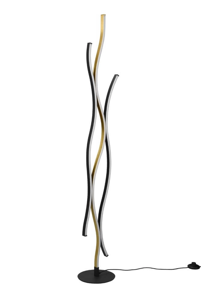 Vloerlamp Blaze zwart met goud Trio 4017807540390