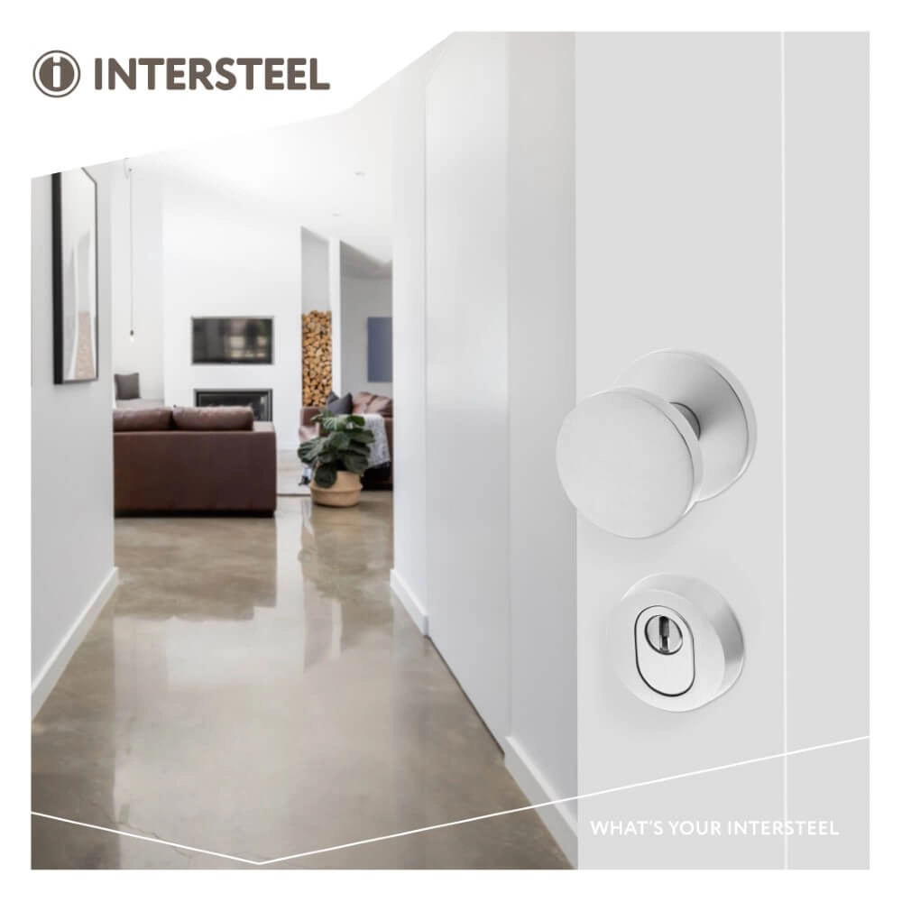 Voordeurknop Rond eenzijdige montage aluminium Intersteel 8714186447802