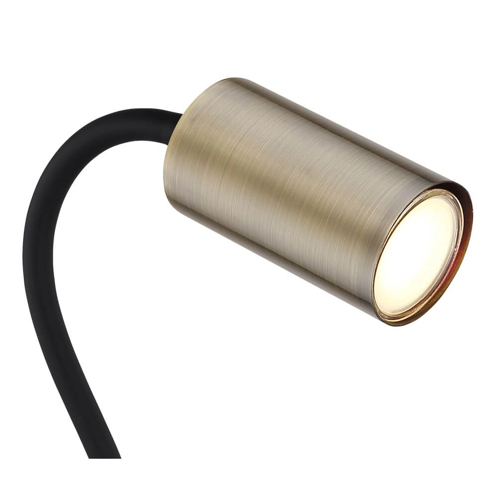 Zwarte klemlamp Robby met messing Globo 9007371437009