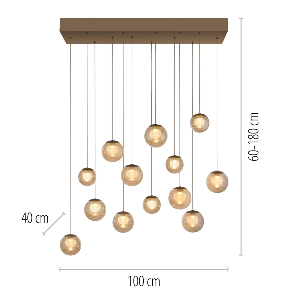 13-lichts hanglamp Pure Popup bronce Paul Neuhaus 4012248398319