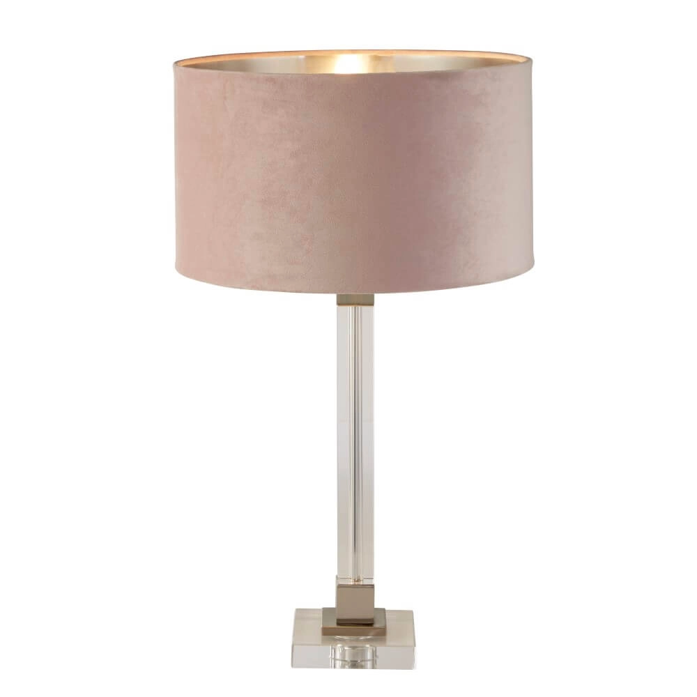 Design tafellamp Scarborough goud met roze kap Searchlight 5053423257082