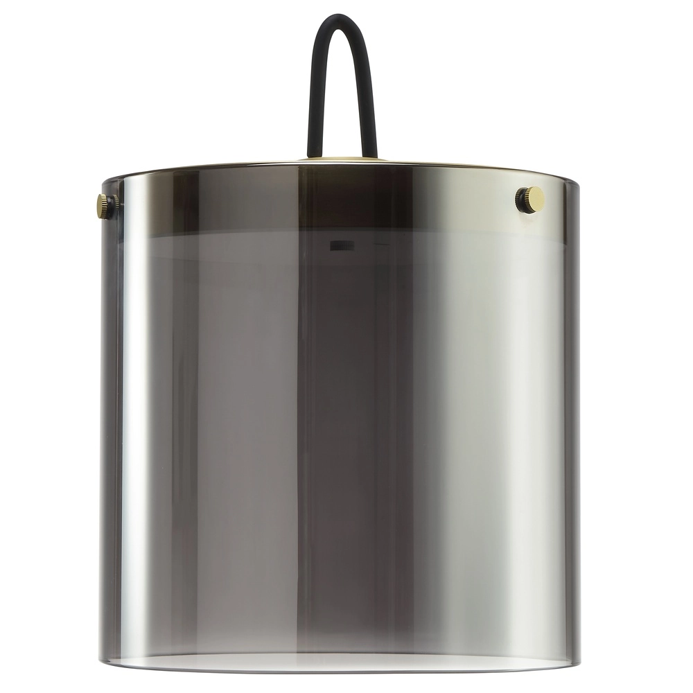 Tafellampje Lumeo messing met smoke glas Ø 20cm Brilliant 4004353463600
