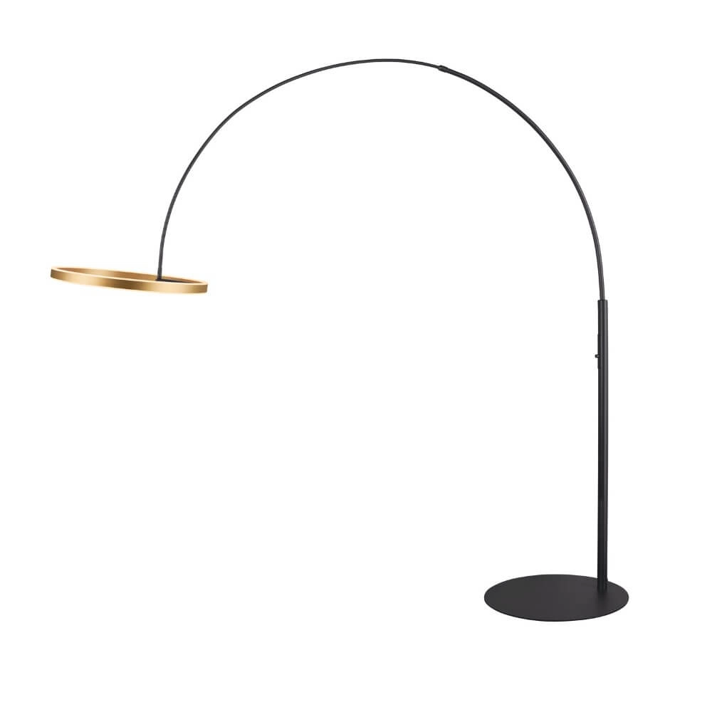 Led booglamp One Zwart met goud - 232cm