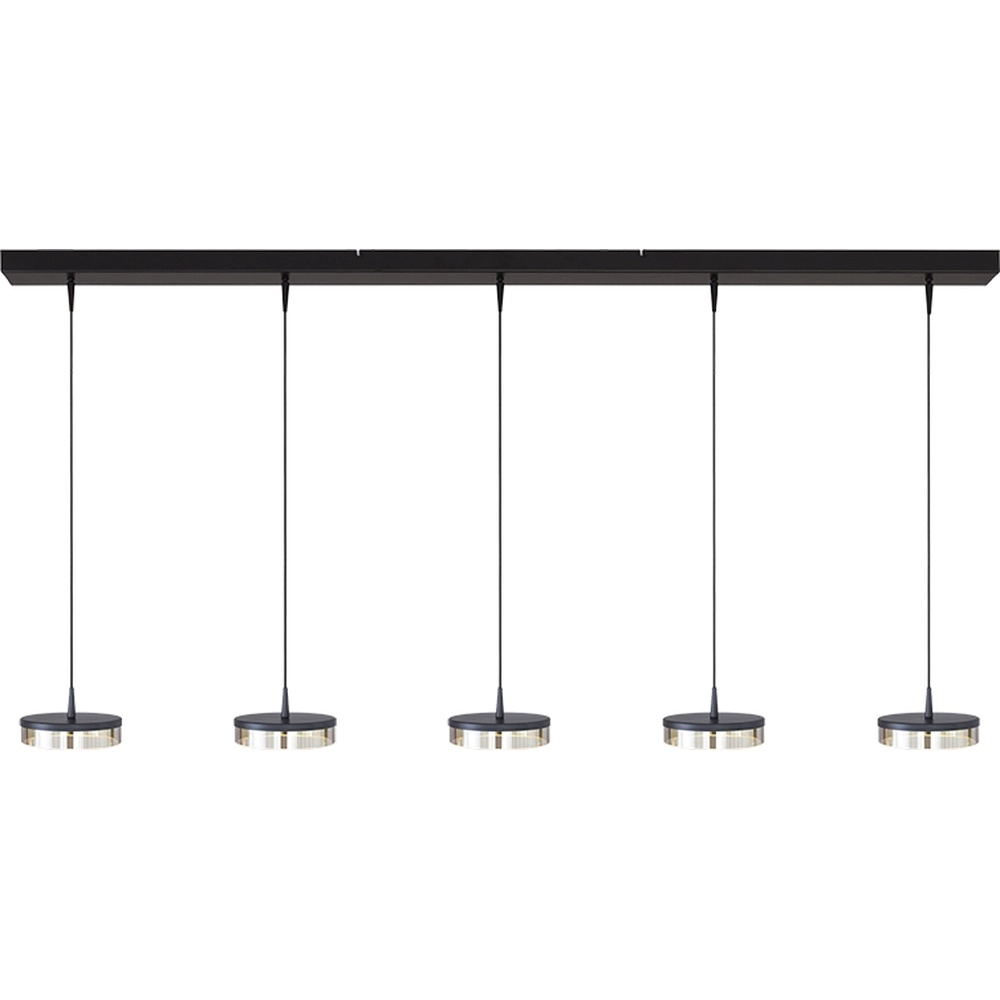 5-lichts hanglamp Imperia 160cm zwart nikkel