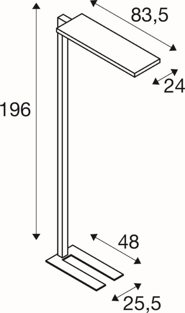 Led kantoor vloerlamp Worklight Pro grijs - enkel SLV 4024163277983