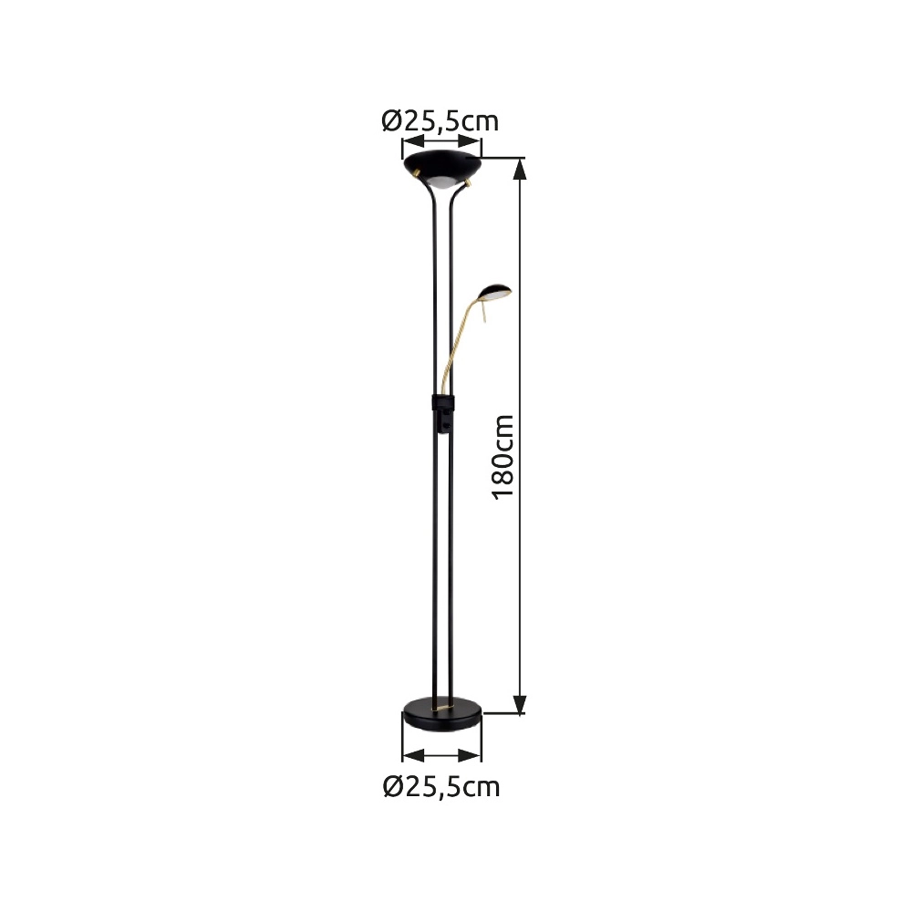 Leeslamp Leonas zwart Globo 9007371439669