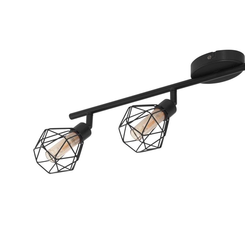 Spot Zapata 1 4-lichts zwart met amberglas Eglo 9002759327675