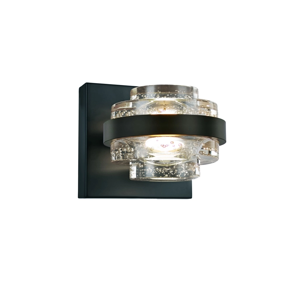 Wandlamp Dynasty zwart met helder glas
