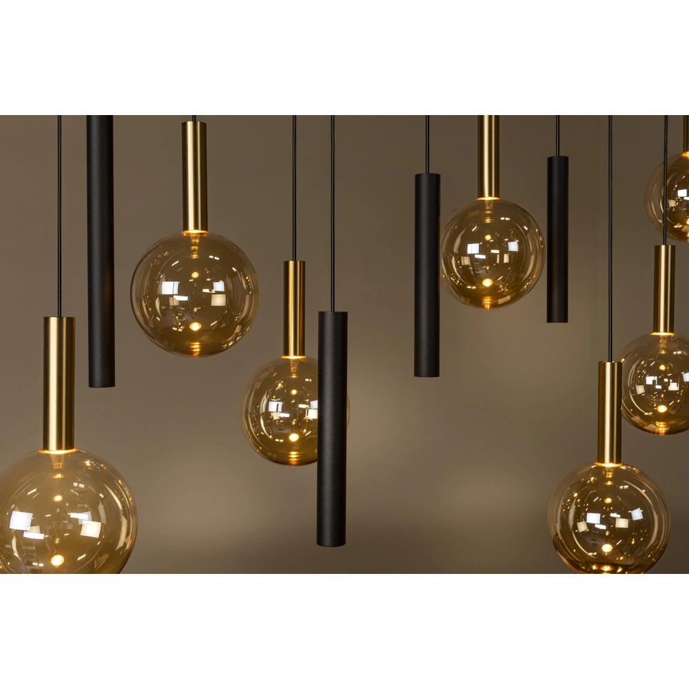 12-lichts hanglamp Josiane zwart met goud Lucide Vibes 5411212212160