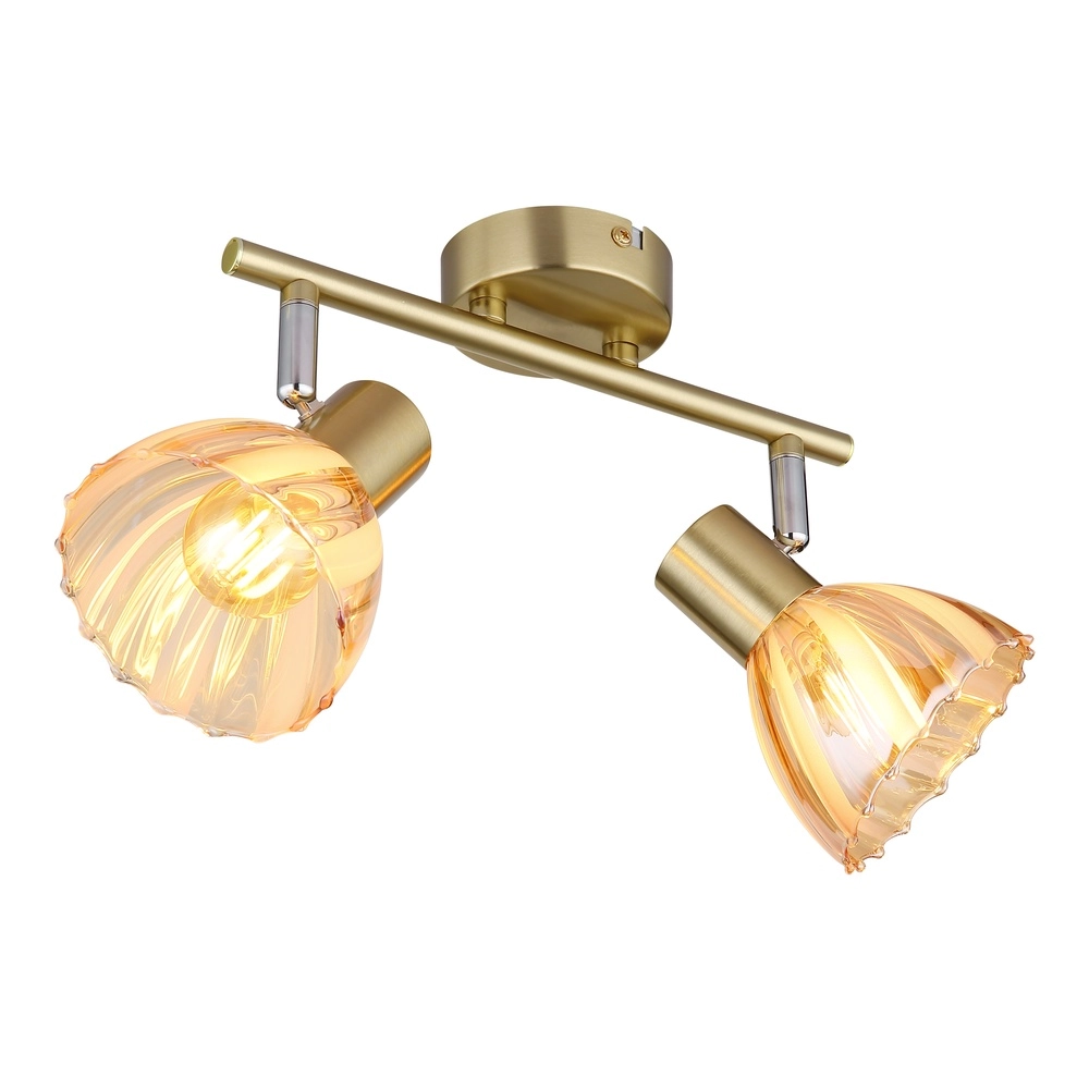 Plafondlamp 2-lichts Zachery goud