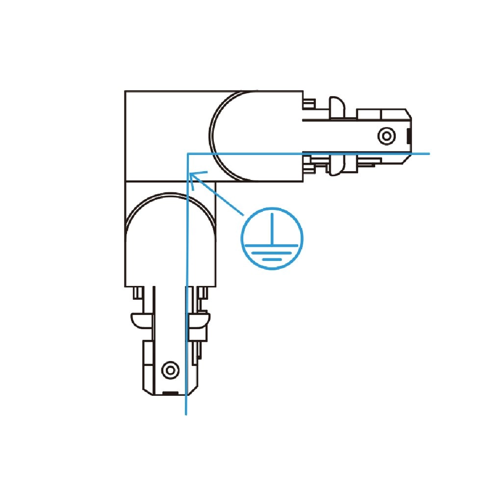 1-fase L-Connector 2 hoekverbinder aarde binnen wit SLV 4024163092906
