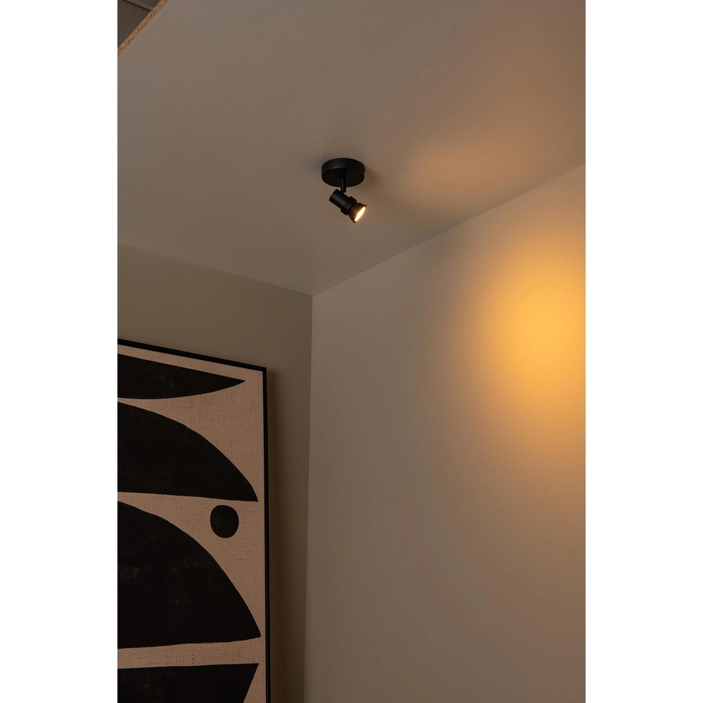 Plafondspot Kianti enkel zwart Lucide 5411212530851