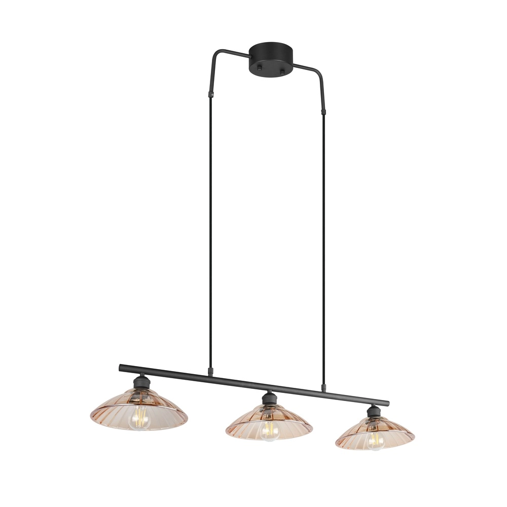 Klassieke hanglamp Eluna 3-lichts zwart Trio 4017807682502