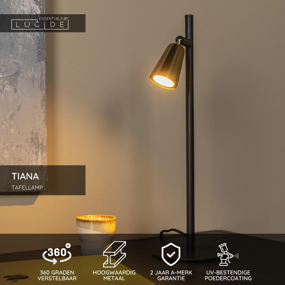 Design tafellamp Tiana champagne Lucide 5411212650443