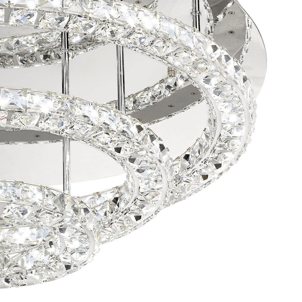 Kristallen plafondlamp Toneria 75cm 3-rings grijs Stars of Light 9002759390020