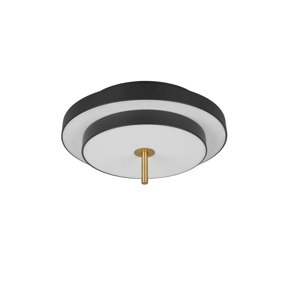 Moderne plafondlamp Keaton zwart met goud Ø 40cm Trio 4017807653687