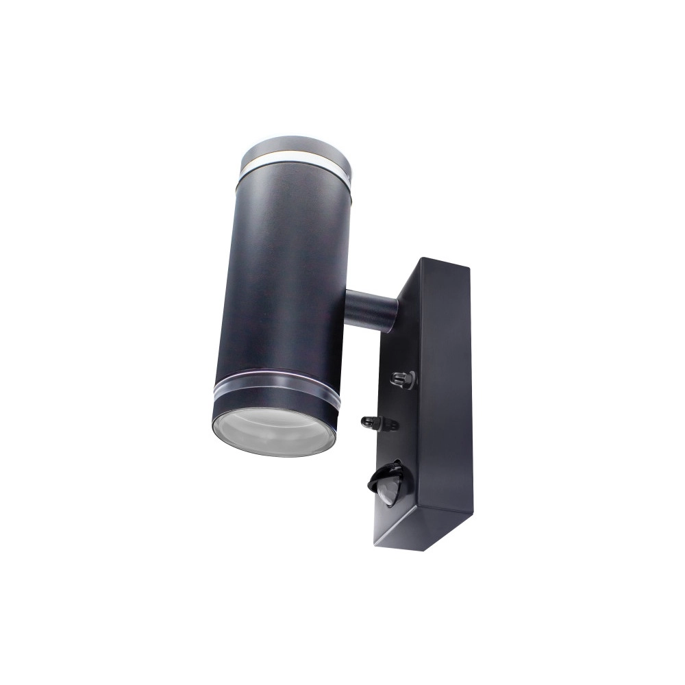 Dubbele wandspot met sensor Opden Zwart - 2x GU10 Lyora 5055788285670