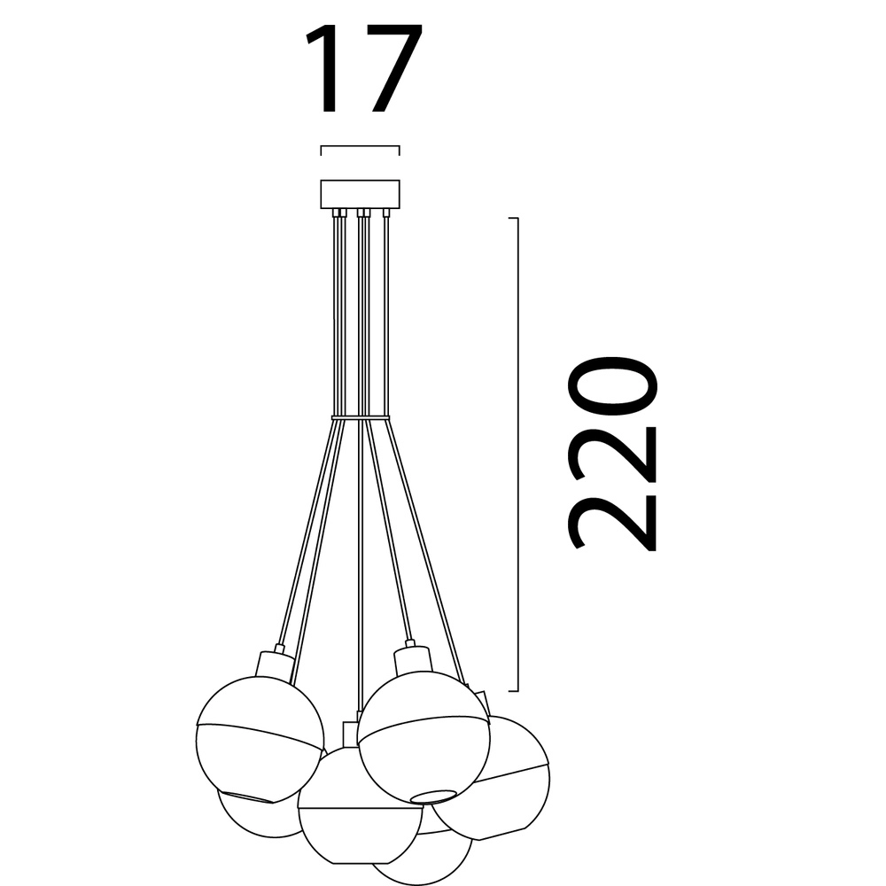 7-lichts hanglamp Opera beige terra Masterlight 8718121424378