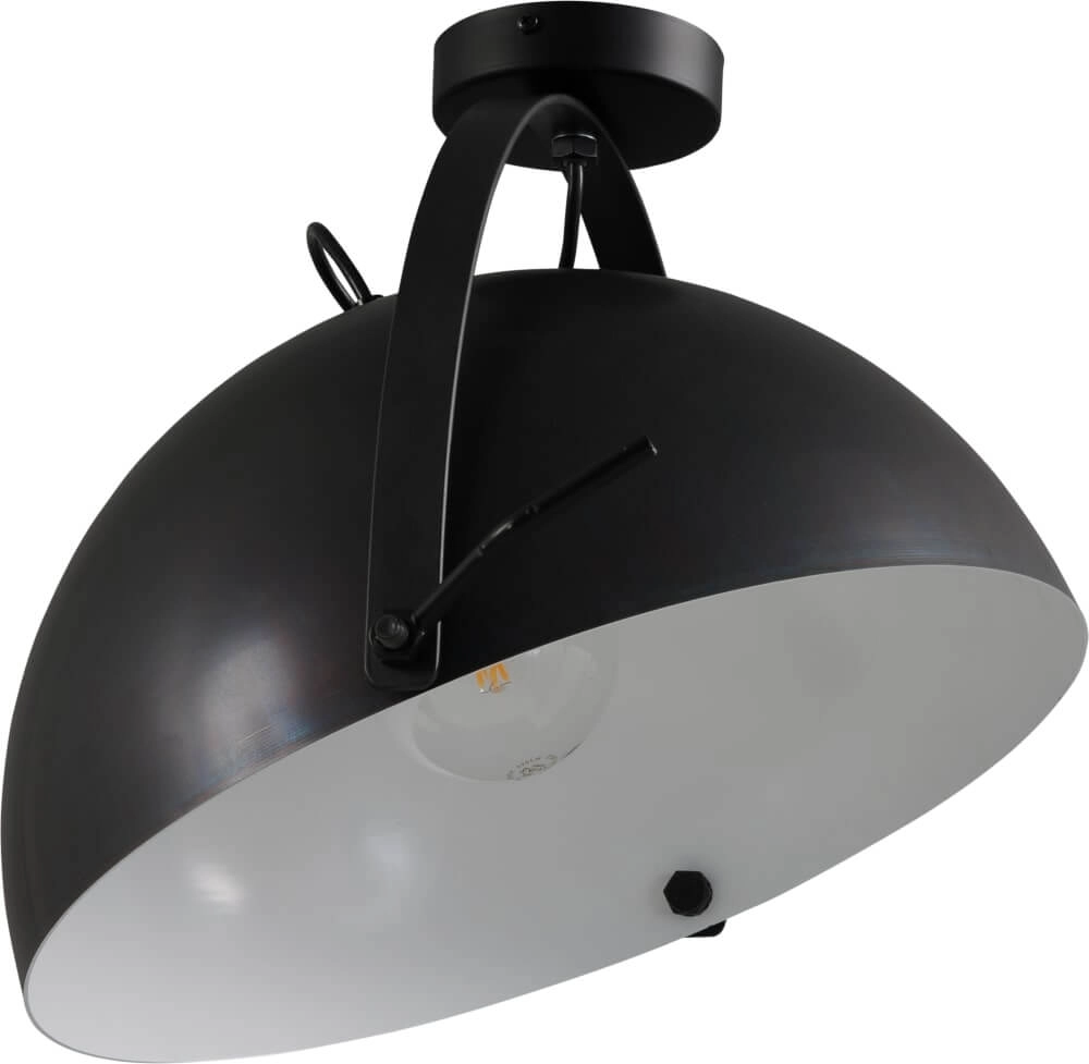 Landelijke plafondlamp Larino 40 zwart met wit Landelijke plafondlamp Larino 40 zwart met wit