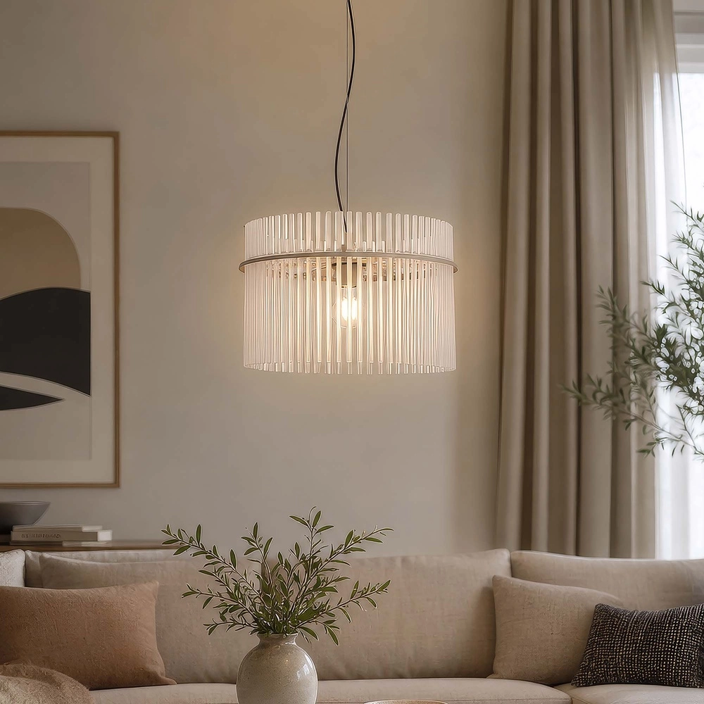 Hanglamp Swizzle zand bruin Ø 40cm Searchlight 5,05342E+12