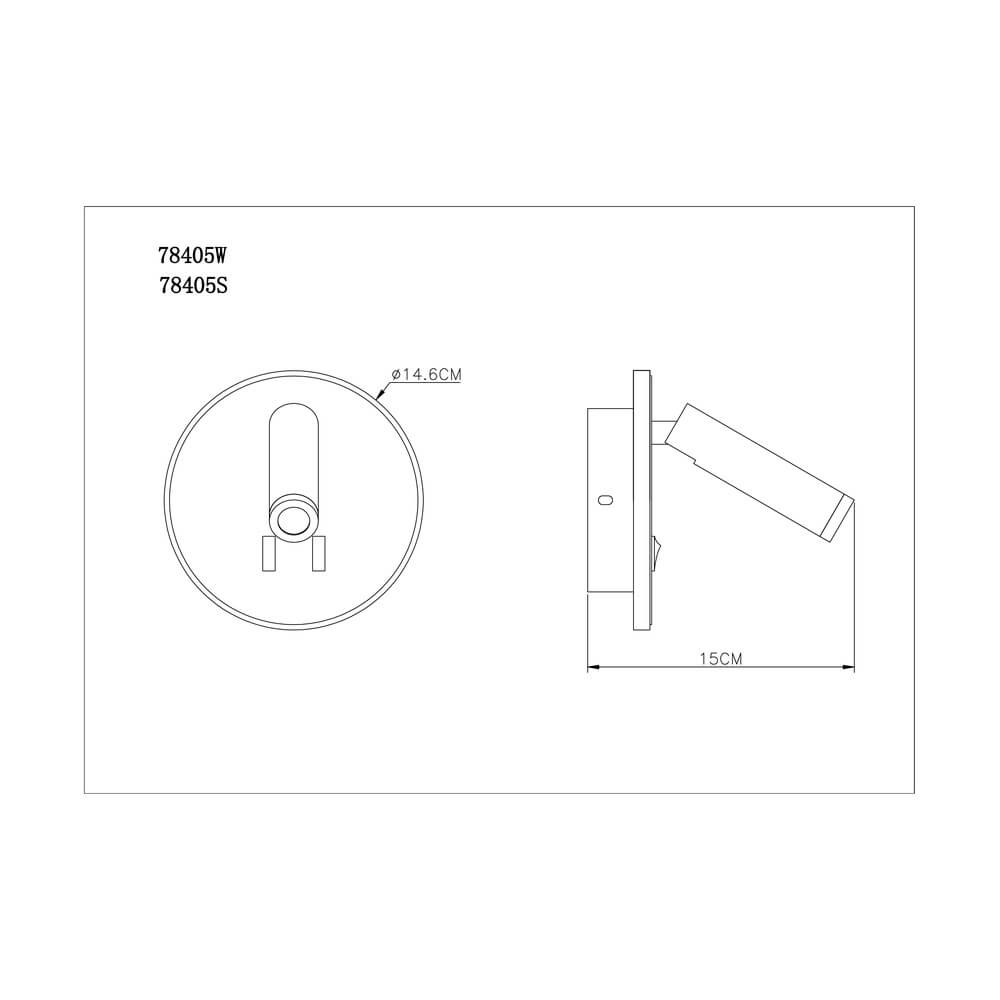Strakke wandlamp Many zwart Globo 9007371419616