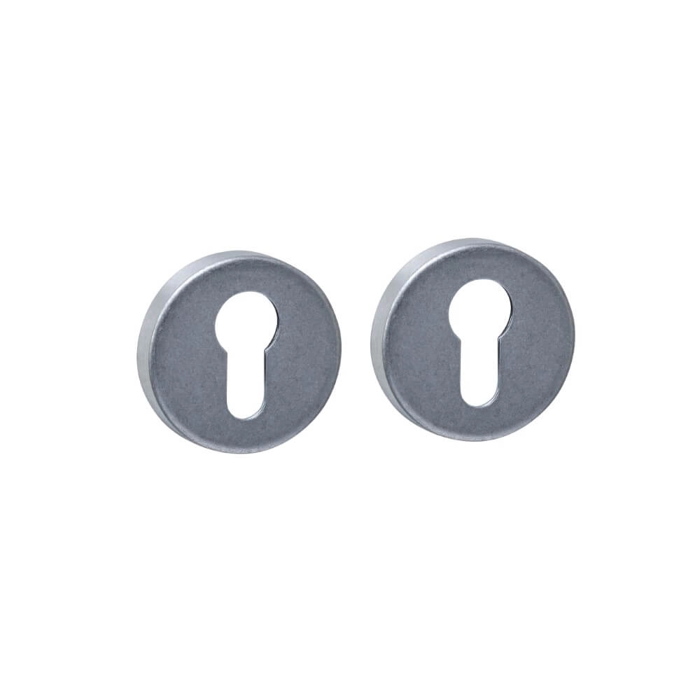 Set van 2 cilinderrozetten Tira rond RVS getrommeld