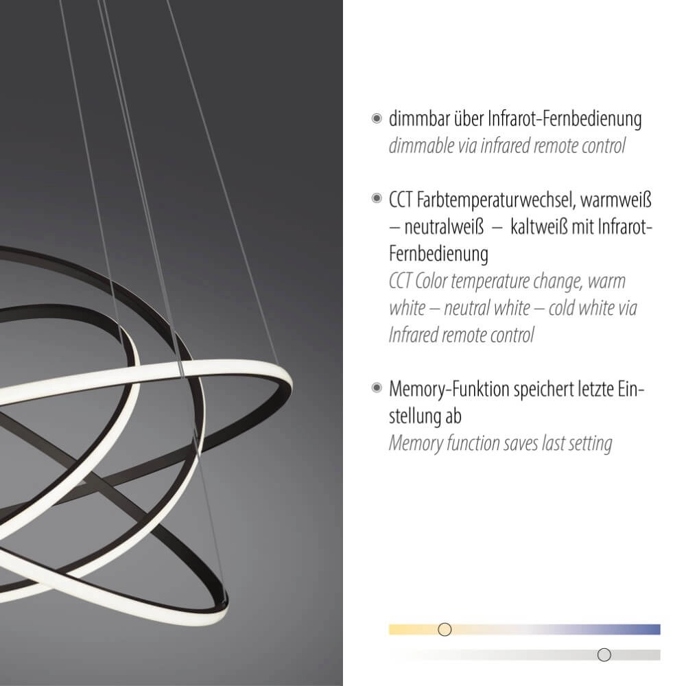 Moderne hanglamp Tessara antraciet Paul Neuhaus 4012248372654