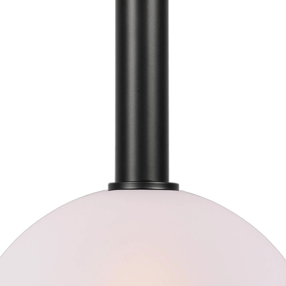 Hanglamp Ø 30cm Bella 2 Zwart met mat wit glas Masterlight 8718121334356