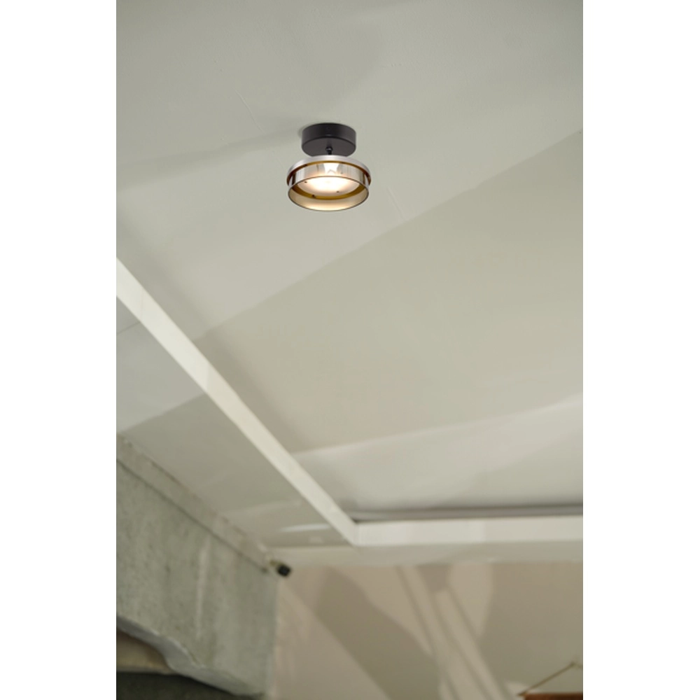 Plafondlamp Imperia zwart met nikkel Masterlight 8718121359557