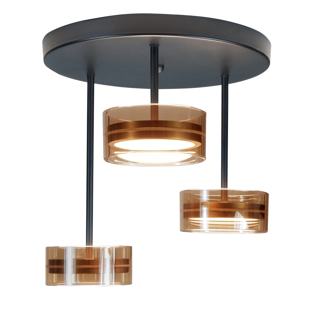 Design wandlamp Mini Enzo zwart met brons 3-lichts