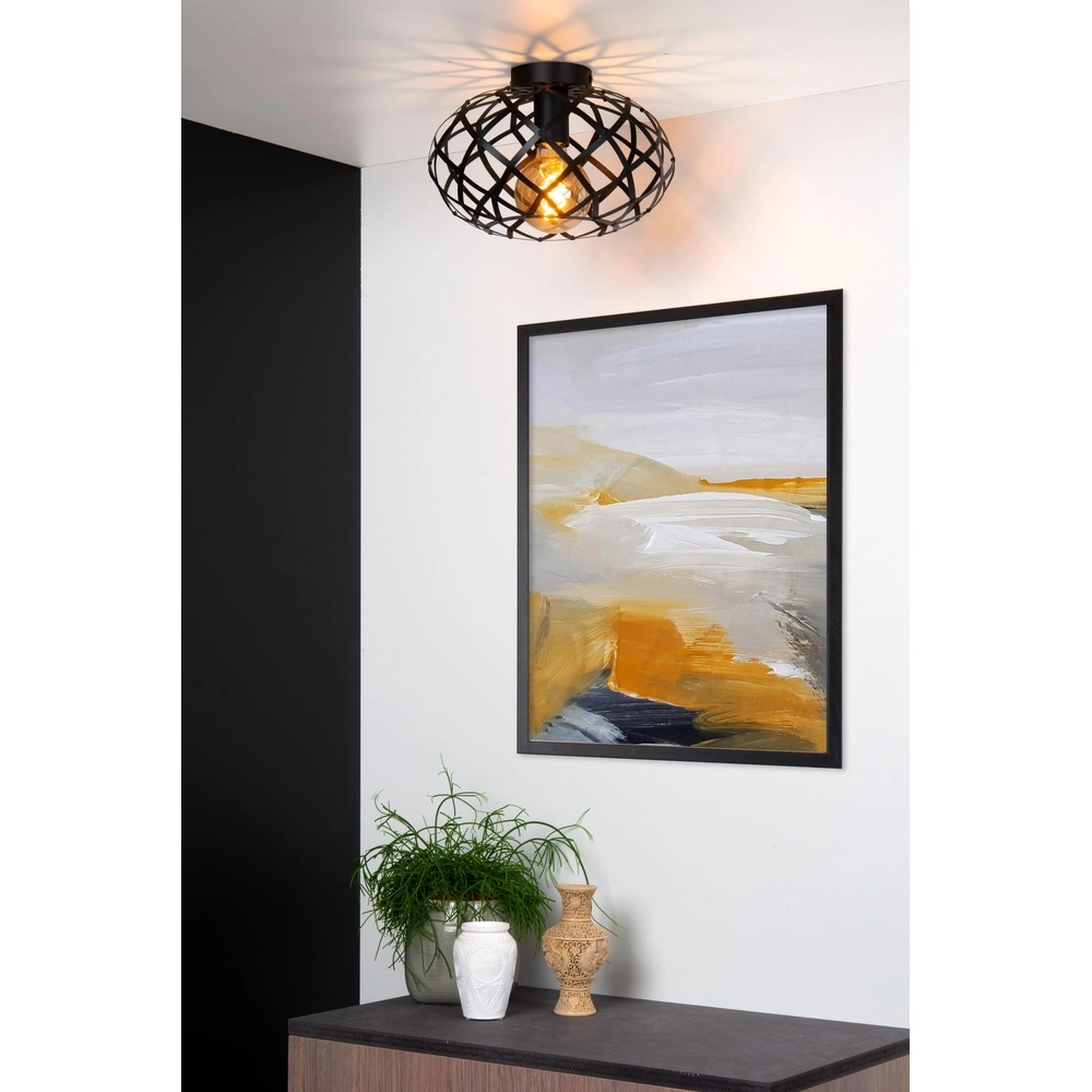 Plafondlamp Wolfram zwart Lucide 5411212211309