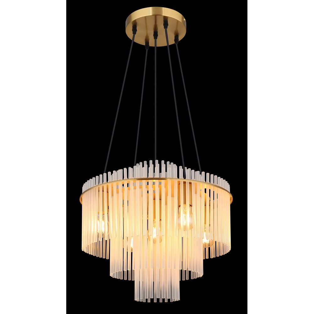 Hanglamp Ø 50cm Gorley goud met witte glas staafjes Globo 9007371512133