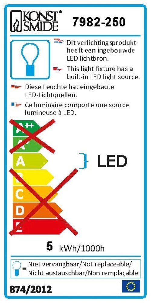 Design muurlamp Potenza wit KonstSmide 7318307982251