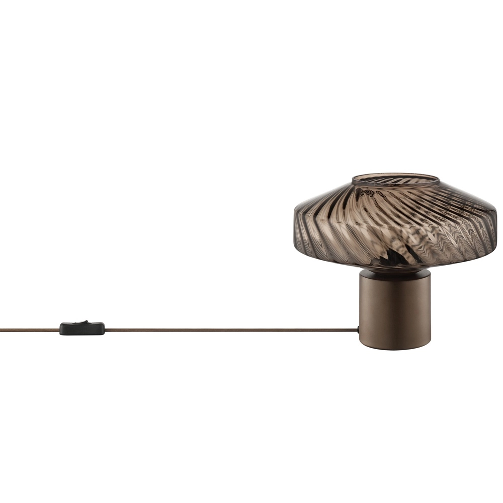 Unieke tafellamp Lyn koffie bruin Ø 28cm Brilliant 4004353476969