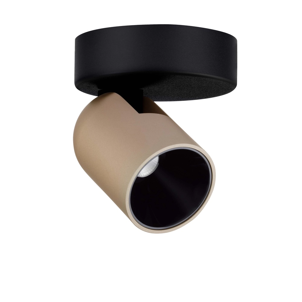 Plafondspotje Sirmos zwart met mokka bruin Lyora 5212017461902