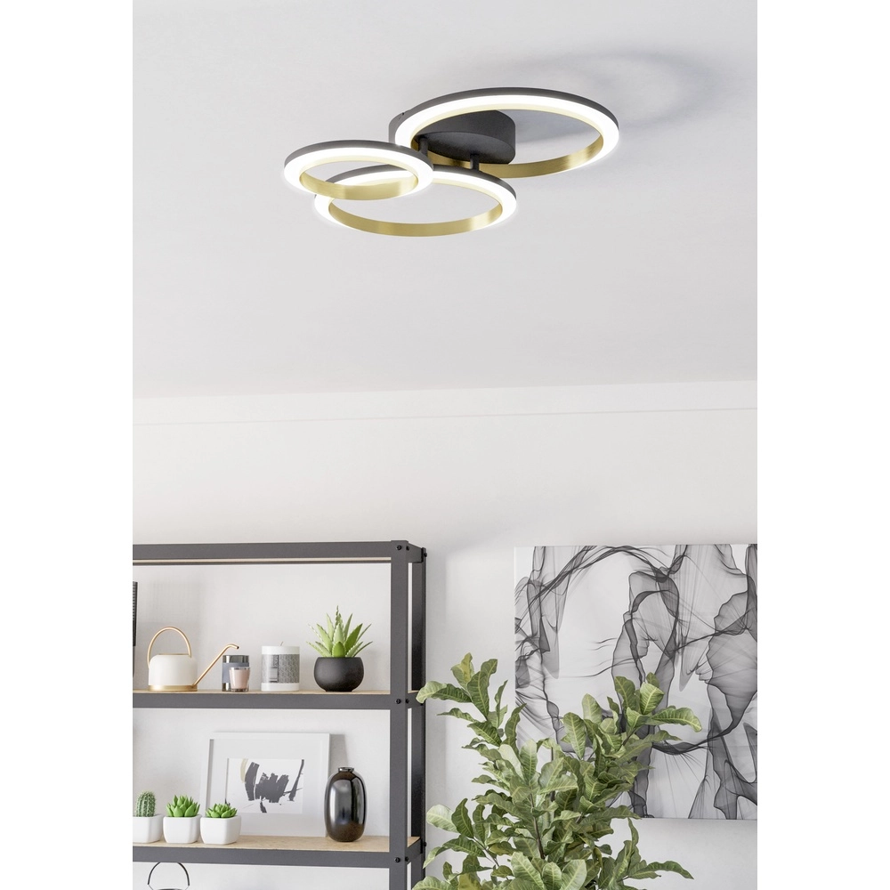 Plafond led lamp Calliera rond - zwart met goud Eglo 9008606316120