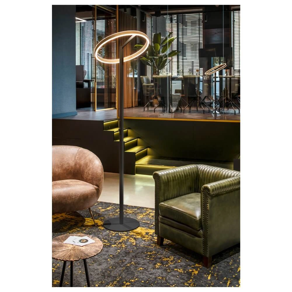 Zwart met gouden design vloerlamp One Straight SLV 4024163265539