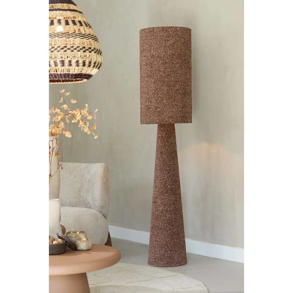 Staande schemerlamp Micky Ø 38cm - bouclé - bordeaux Light & Living 8717807834203