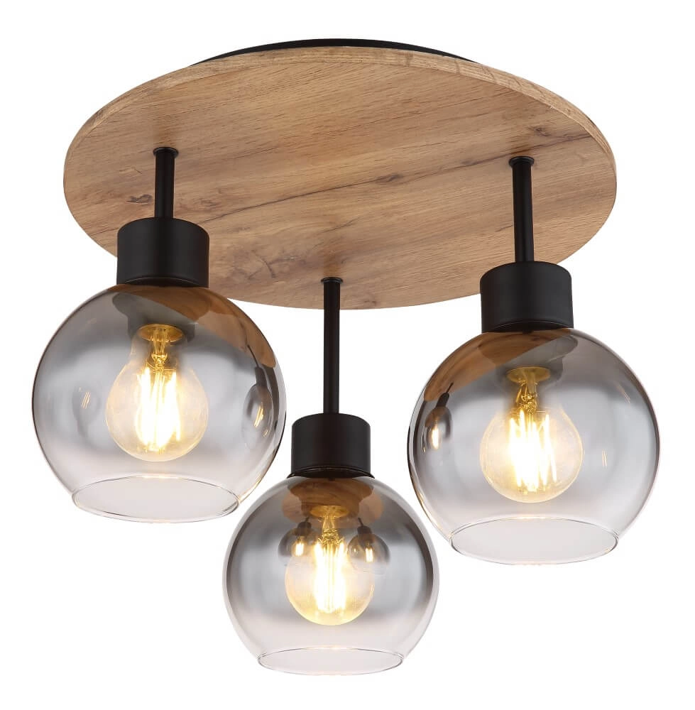 Landelijke plafondlamp Moitas 3-lichts rond Landelijke plafondlamp Moitas 3-lichts rond