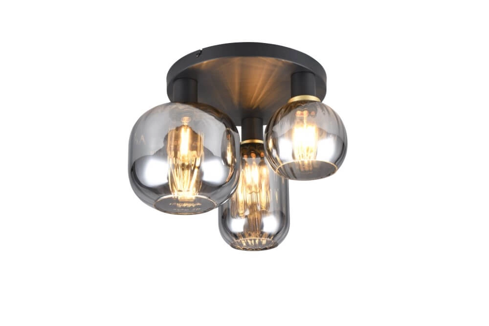 Trendy plafondlamp Diva met smoke glas Trio 4017807614602