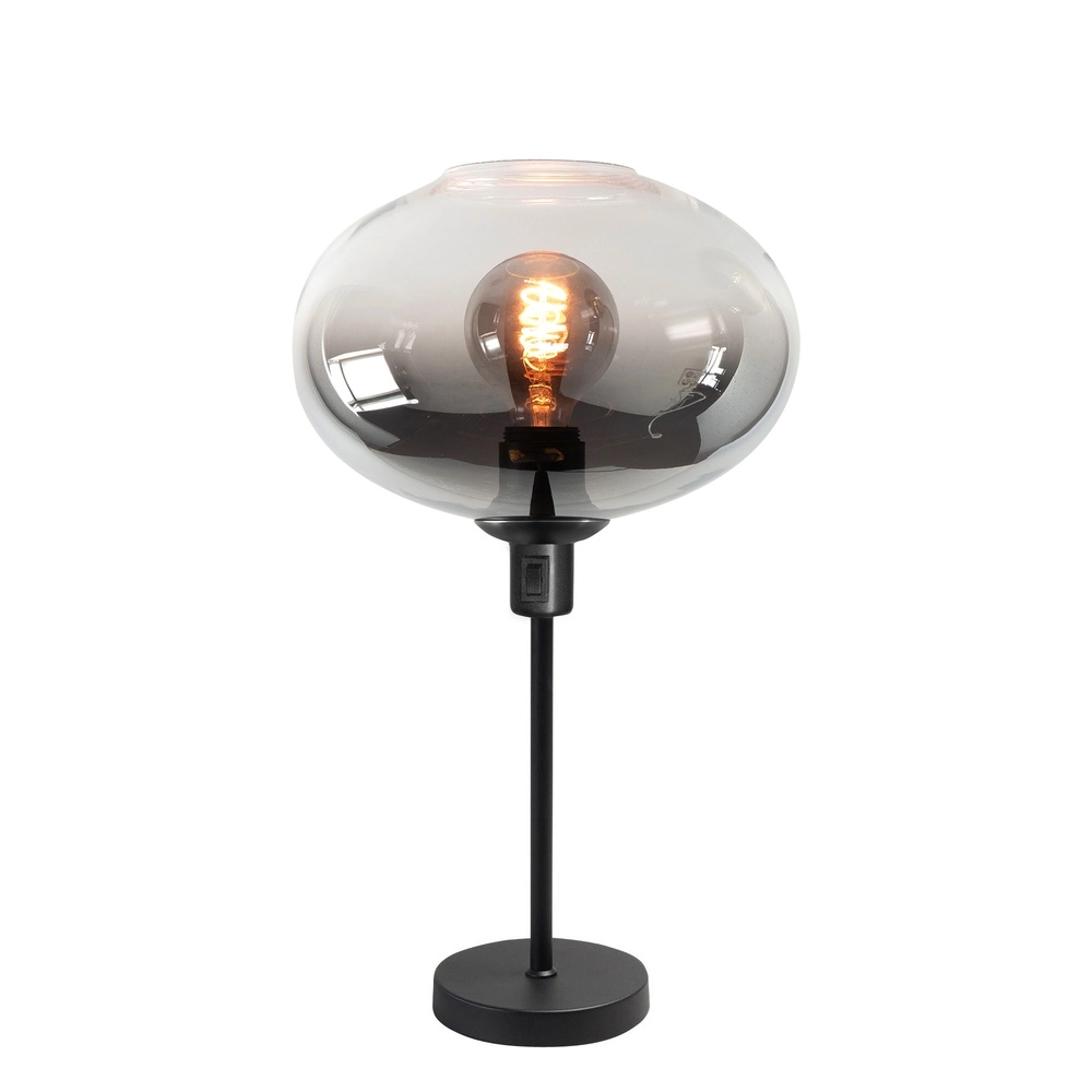 Tafellamp Bellini zwart met smoke glas Ø 26cm