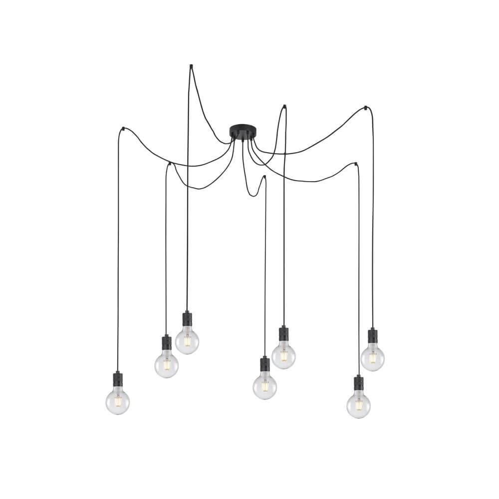 7-lichts hanglamp Spin zwart 7-lichts hanglamp Spin zwart