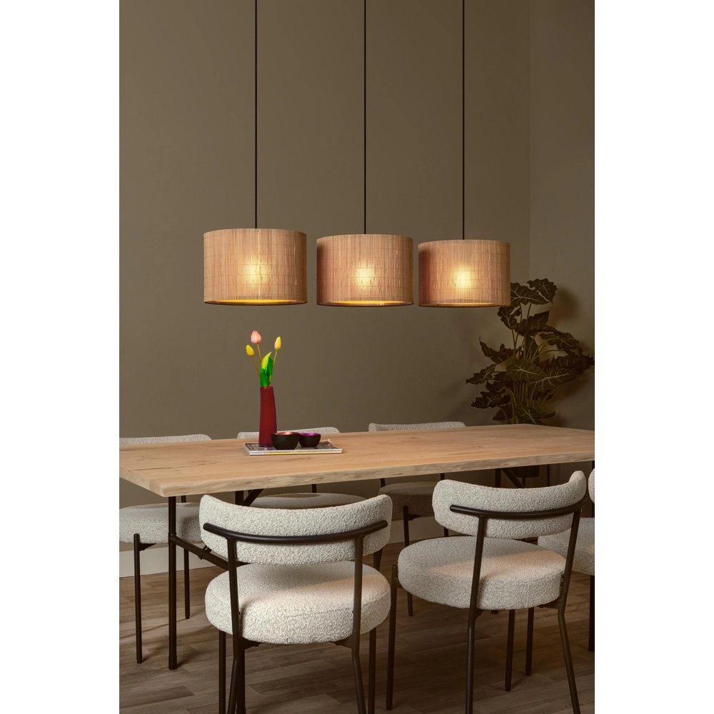 Hanglamp Magius 3-lichts rotan Lucide 5411212031693