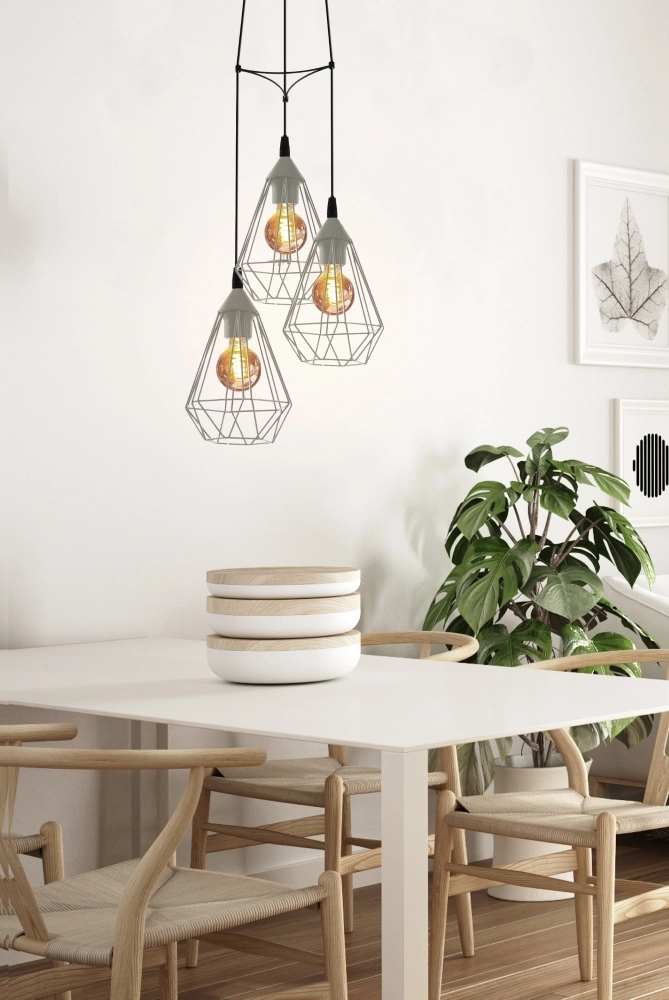 Grijze hanglamp Tarbes 3-lichts Eglo 9002759430238