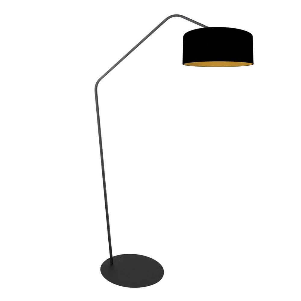 Vloerlamp Zig-Zag zwart met gouden binnenkant Ø 50cm