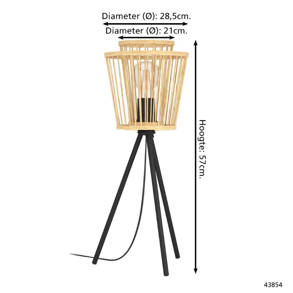Houten tafellamp Hykeham 57cm hoog Eglo 9002759438548