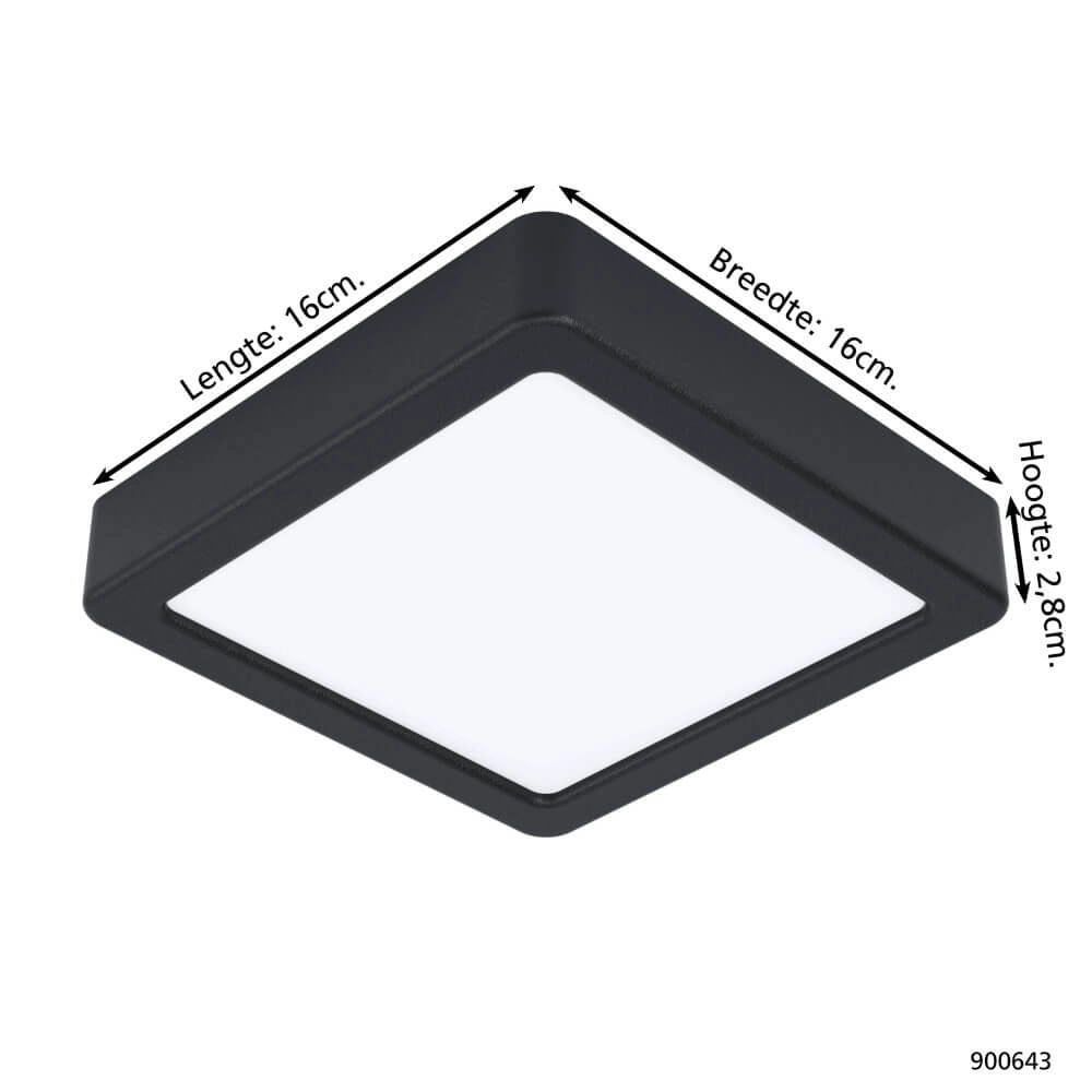 Badkamer lamp Fueva 5 IP44 - Zwart - 16cm Eglo 9008606245260