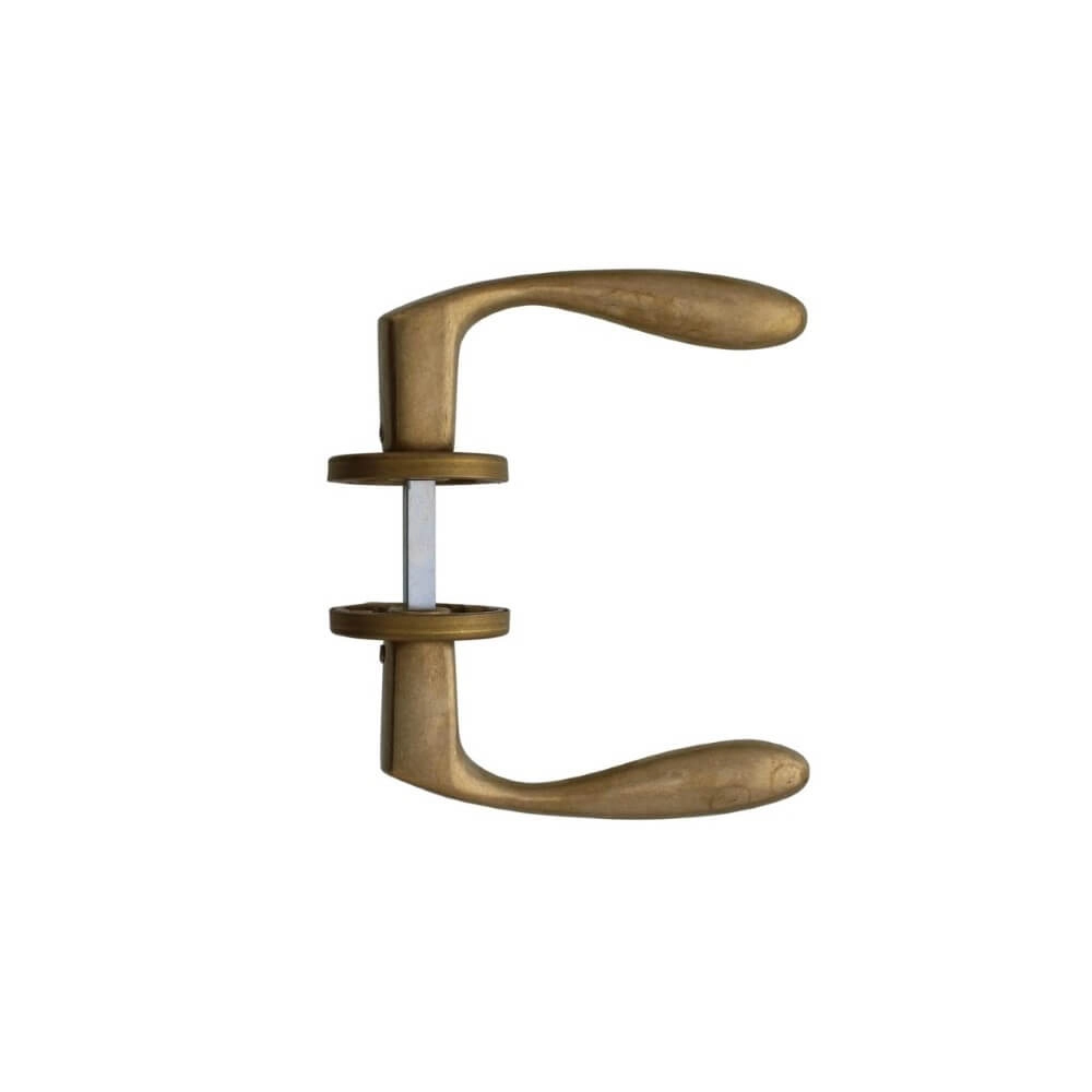 Deurklink Banaan op rozet messing getrommeld Intersteel 8714186485729