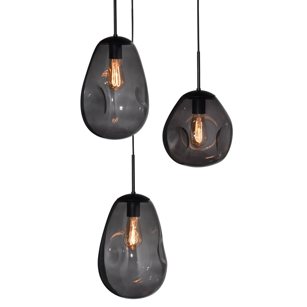 Pendel hanglamp Lava 3x smoke glas Masterlight 8718121286457